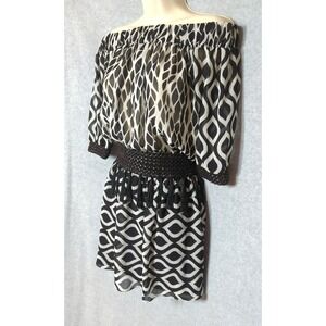 Boho Festival Mini Dress Off Shoulder 4 Braided Faux Leather Tassel Trim Sexy